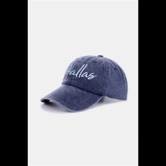 Zenana Washed DALLAS Embroidered Baseball Cap - Picture 8 of 10